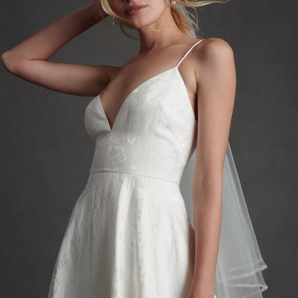 Anthropologie White Sheer Bridal Veil main image 6